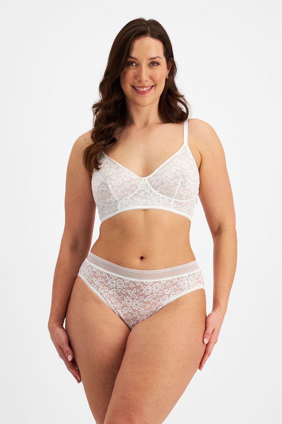 Underwear JocHot | Jockey Parisienne Delicate Lace Bikini White