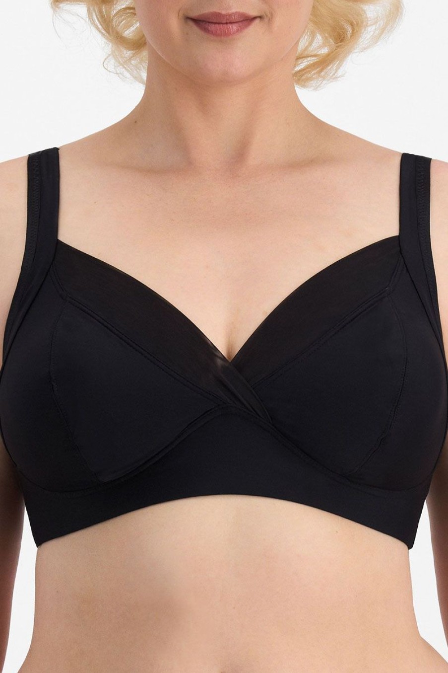 Curves Playtex | Playtex Ultralight Elegance Non Contour Bra Black