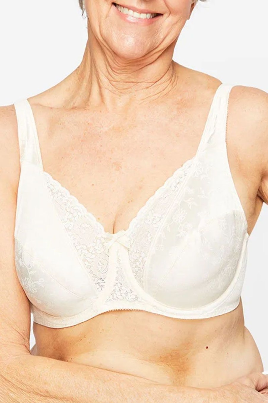 Bras Playtex | Playtex Floral Delustre Underwire Bra Natural Beige