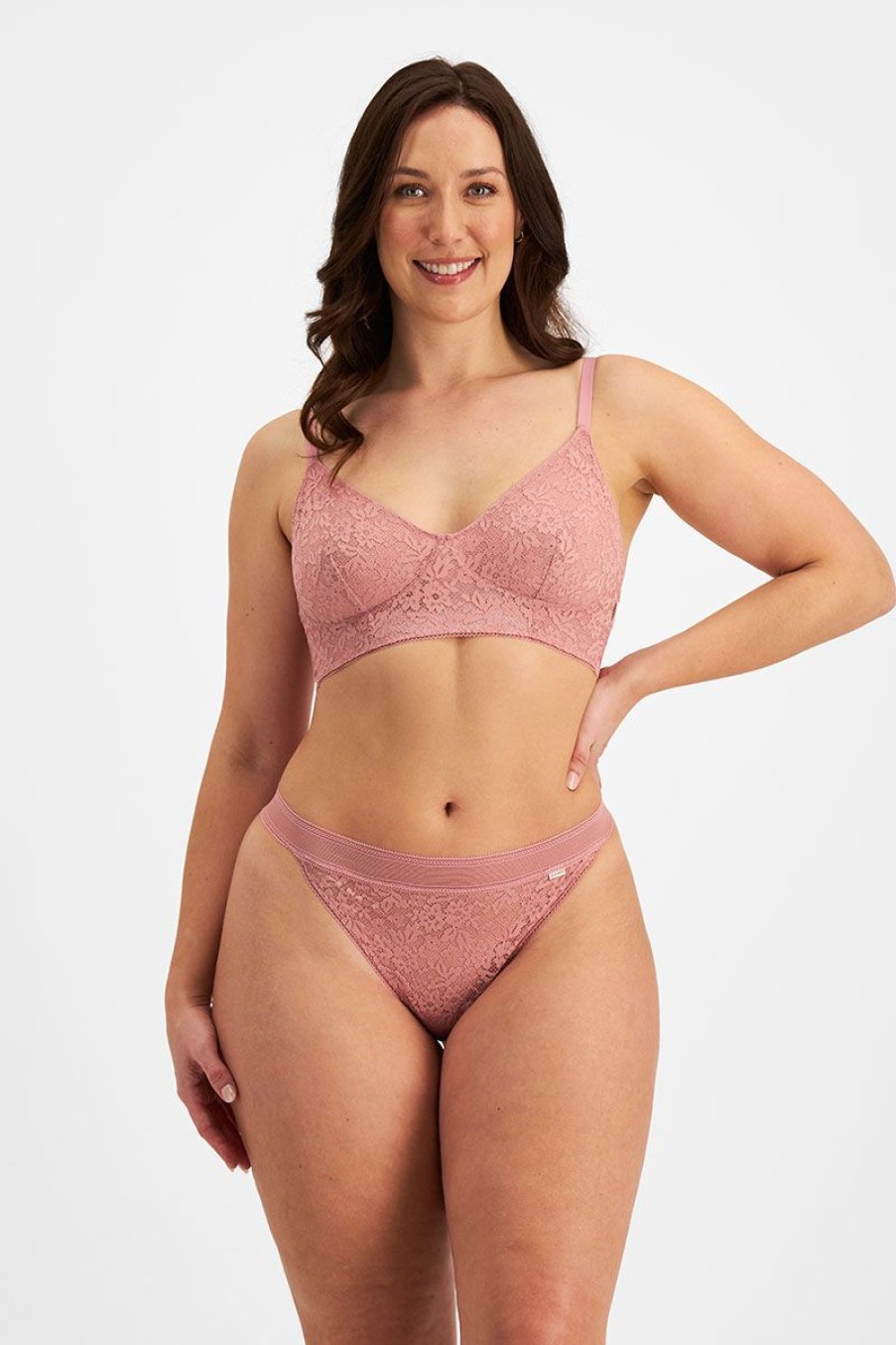 Underwear JocClearance | Jockey Parisienne Delicate Lace Gee Rosewood Haze