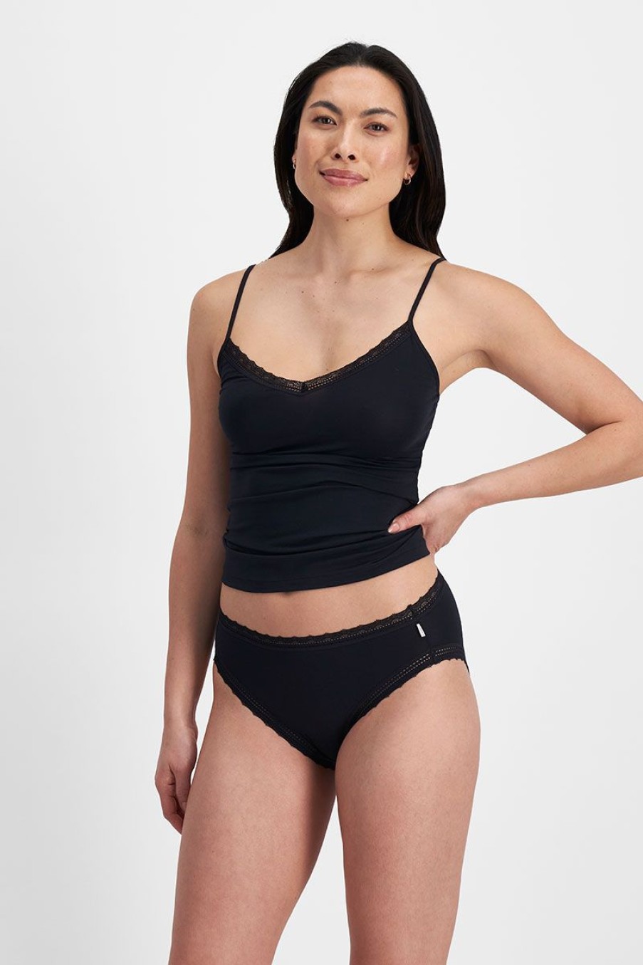 Underwear JocHot | Jockey Parisienne Delicate Modal Hi Cut Black