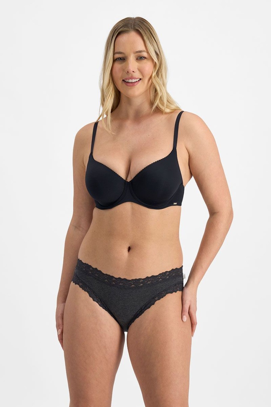 Underwear JocHot | Jockey Parisienne Cotton Marle Bikini Charcoal Marle